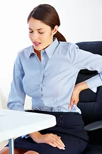 back pain office girl