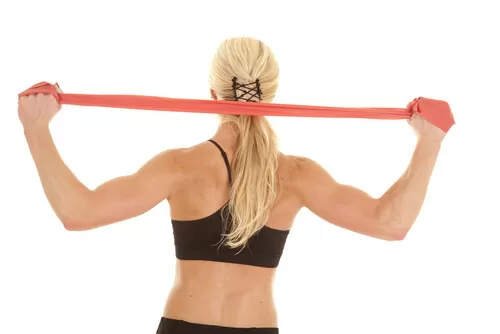 Shoulder exercise girl